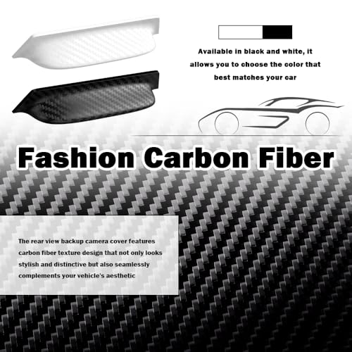2PCS Backup Camera Rain Shield,Carbon Fiber Backup Camera for Car Anti-Rain Cover for Clear Rear View,Universal Reverse Cameras for Car Rain Cover Fits Cars/SUVs/Trucks (White/2PCS) - color: White/2PCS