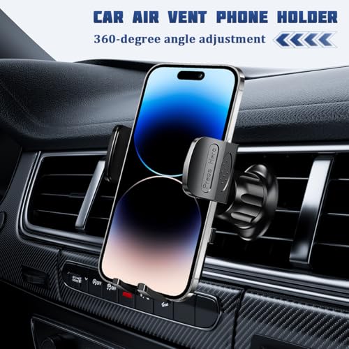 Car Phone Holder, 360 Degrees Adjustable Vehicle Air Vent Cell Phone Mount Clip, Hands Free Stable Automotive Interior Dash Smartphone Stand, Universal for SUV RV Lorry (Gray) - color: Gray