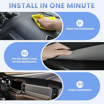Sunsdrew Upgraded Black Dash Cover for 2022-2025 Chevrolet Chevy Silverado Accessories,Custom Fit Dashboard Cover Mat Anti-Glare UV Protector Non-Slip - size: 22-25 Silverado Dash Cover(Black)