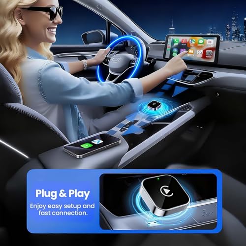 Wireless CarPlay Adapter for Apple iPhone & Android, 2-in-1
