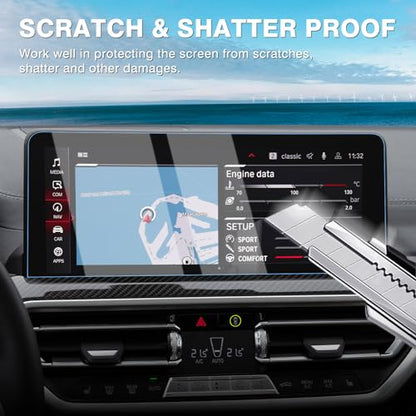 Karltys 2 Pack Screen Protector for 2022-2025 BMW X3 X4 Accessories 12.3-Inch Touchscreen, 9H Tempered Glass Screen Protector for BMW X3, Anti Glare Anti Fingerprint Car Radio Screen Cover - size: 12.3"BMW X3 X4 2022-2025