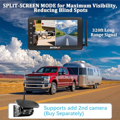 X7 Wireless Solar Magnetic Backup Camera for RV Truck - 15000mAh Battery Magnetic Hitch Camera 7” Monitor 320FT Range - 5th Wheel Hitch Gooseneck Travel Boat Horse Trailer Truck - size: 7" Monitor w/ Cam