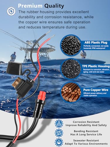 Replacement for 010-11425-01 Threaded Transducer Power Cable Compatible with Garmin GLS 10 Sonar Module, GPSMAP 6200, 7200, 8200 MFD Series, 8500, 8530 Back Box and Panoptix LiveScope System