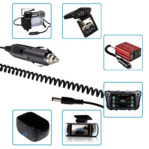 DC 5.5 x 2.1mm/4.0mm x1.7mm Car Charger Connector Cord 12V- 24V Cigarette Lighter Power Supply Adapter Charger Cable for Car Truck Bus Van Boat - Black …