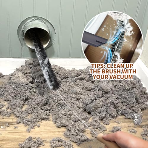 2Pack Flexible Dryer Vent Cleaning Brush - 304 Stainless Steel Lint Remover Refrigerator Coil Cleaning Brush Clothes Trap Duct Remover Home Essential Cleaning Tool Dryer Lint Brush