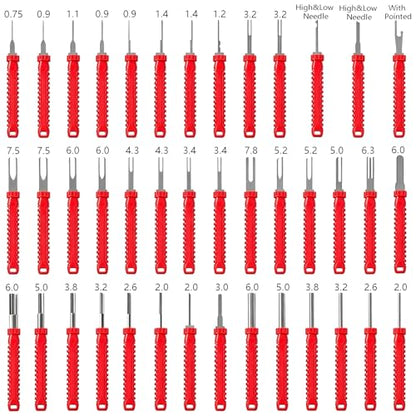 41PCS Terminal Removal Tool Kit with Storage Case and Gloves, Automotive Depinning Tool Kit, Electrical Pin Removal Tool Set, Connector Pin Extractor for Car Wiring Harness Repair