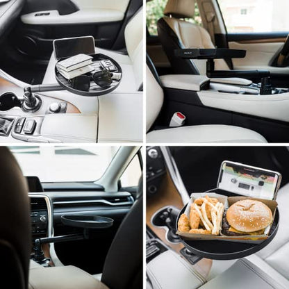 Macally Cup Holder Tray for Car - Adjustable Car Tray Table - Perfect Car Food Tray for Eating with Phone Slot and Swivel Arm - Car Organizer - size: original