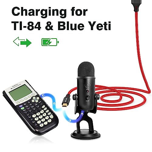 AGVEE 2 Pack 3.3ft Mini USB Cable, Durable USB-A to Mini-B Data and Charger - color: Red, size: 3.3ft+3.3ft