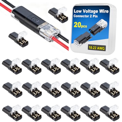 20Pcs Double Wire Plug in Connectors, Quick Connect Wire Connector 18-22AWG - size: 20 Pack