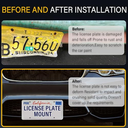 No Drill Front License Plate Holder Fits BMW X5 2019-2025, 2000-2006