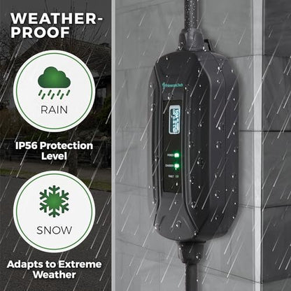 PRIMECOM Level 2 Electric Vehicle (EV) Charger (220V / 240Volt, 16Amp) Portable EVSE Smart Electric Car Charger, 30', 40', and 50 Feet Lengths (NEMA 6-50P, 50 Feet) - color: 6-50P, size: 50 Feet