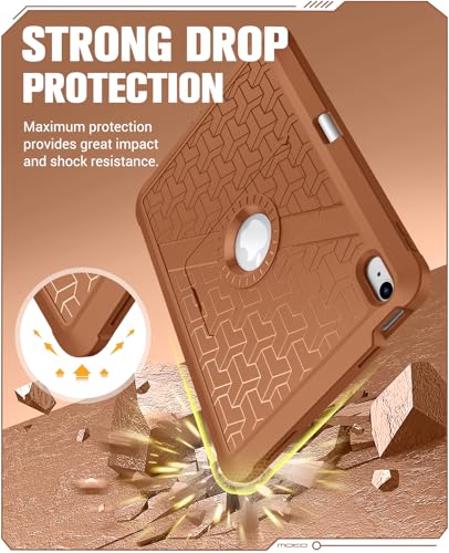 MoKo Shockproof iPad (A16) 11th/10th Generation Case 2025/2022,Bright Brown - color: Bright Brown