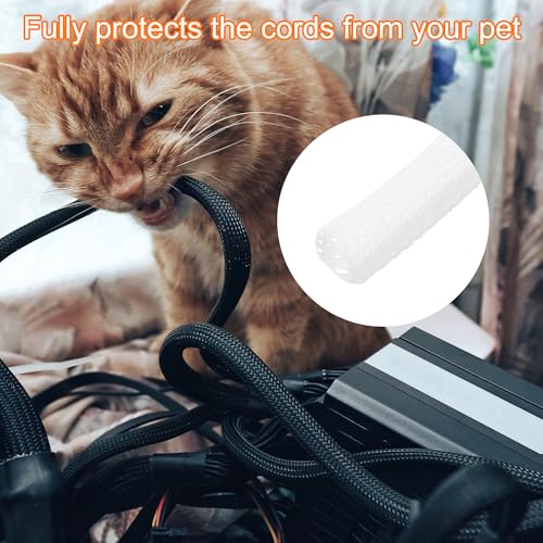 MECCANIXITY Split Sleeve Wire Loom 3/16" 9.84Ft White Self Wrapping Braided Sleeve UL94-V2 Fireproof PET Sleeving for Automotive, Home Cable Management - color: White, size: 3/16 Inch x 9.84Ft