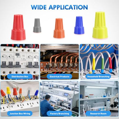 Nilight 600PCS Gray Wire Connectors Kit 22-20 AWG Electric Wire Caps - color: 600PCS 22-20# Wire Caps