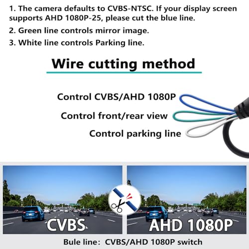 Backup/Front View Camera,IP69K Waterproof Great Night Vision HD and Super Wide Angle Metal OEM Style Reverse Rear View Backup Camera for Cars Pickup Trucks SUVs RVs Vans (Black)
