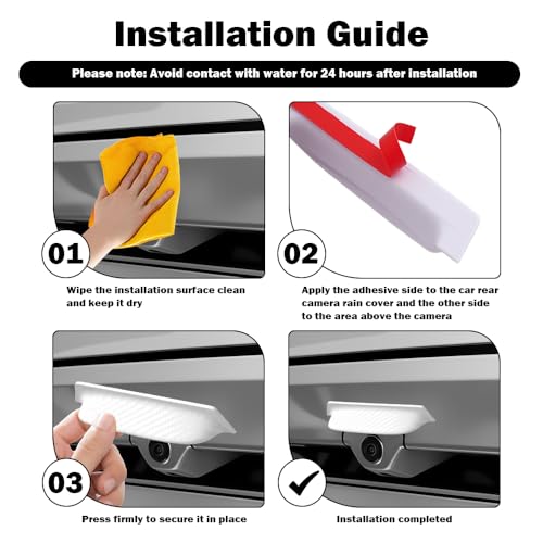 2PCS Backup Camera Rain Shield,Carbon Fiber Backup Camera for Car Anti-Rain Cover for Clear Rear View,Universal Reverse Cameras for Car Rain Cover Fits Cars/SUVs/Trucks (White/2PCS) - color: White/2PCS