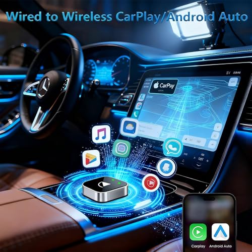 2026 Ultra Mini Wireless Carplay Adapter for iOS & Android Auto, USB for Apple Car Play Dongle Plug & Play for iOS 10+ & Android 10+, Auto-Reconnect, Stable & No Lag (Sliver)