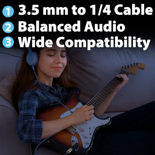 Cyberguys! 3.5mm to 1/4 Cable, TRS to TRS Stereo Audio Cord, 16ft - size: 16ft