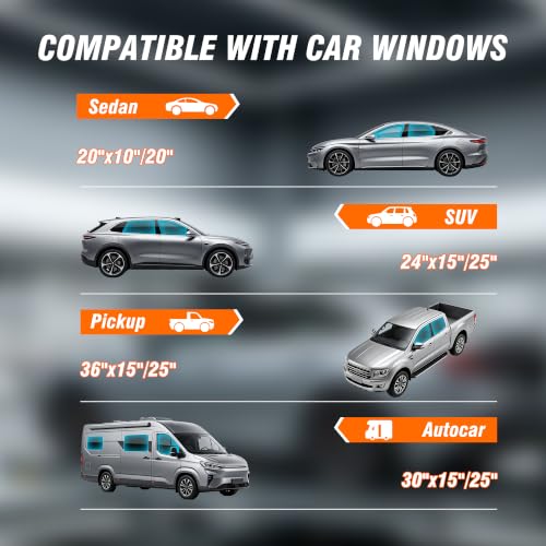 TOYOCO Ceramic Car Window Tint, 5% VLT, 36" x 25FT Window Privacy Film, No Signal Interference, 99% UV Protection & Scratch-Resistant for Side & Rear Windows, DIY Install - color: 5%vlt, size: 36in x 25ft