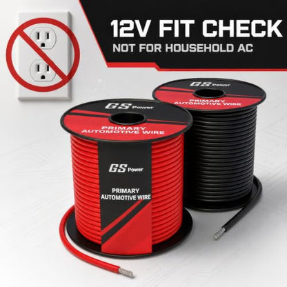 GS Power 18 Gauge Wire Automotive - 100ft CCA Primary 2 Spools - size: 18 Gauge-50 ft-Non-Bonded