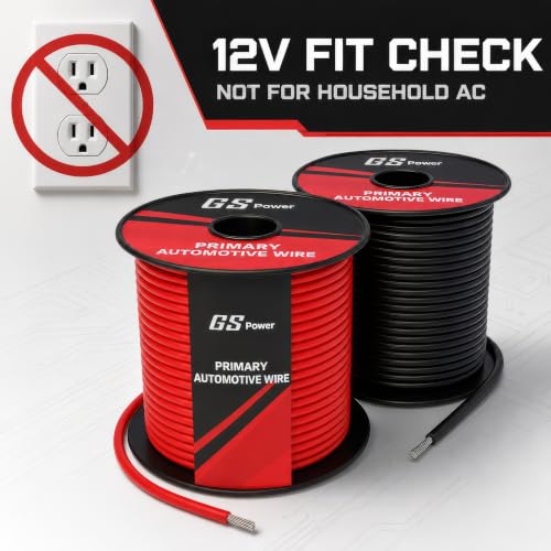 GS Power 12 Gauge Wire Automotive - 100ft CCA Primary 2 Spools - size: 12 Gauge-50 ft-Non-Bonded