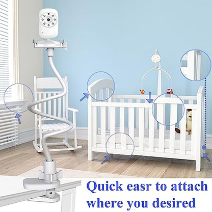 Baby Monitor Mount Holder Compatible with Momcozy,Nanit Pro & Flex Stand, Hellobaby,Blemil,Comfyer BM01,Infant Optics,ANMEATE SM935E,Vava,Motorola - color: 33"White