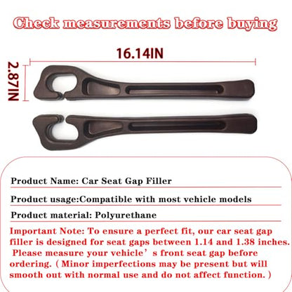Car Seat Gap Filler Organizer of 2, 2 in 1 Car Gap Filler(Brown) - color: Brown