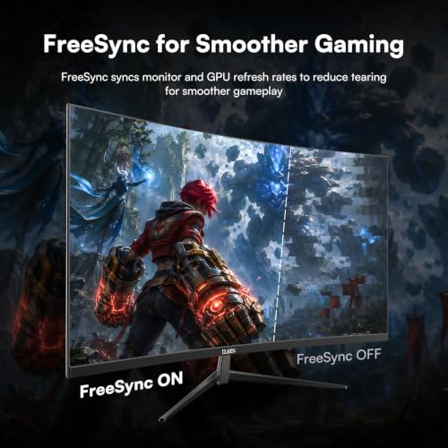 32 Inch Curved Gaming Monitor, QHD 1440P, 165Hz | VA Computer Screen, 1500R, 3500:1 Contrast Ratio, 98% sRGB, HDR10, 16.7M, Frameless Design for PC and Console, HDMI, DP, VESA - size: 32 inch