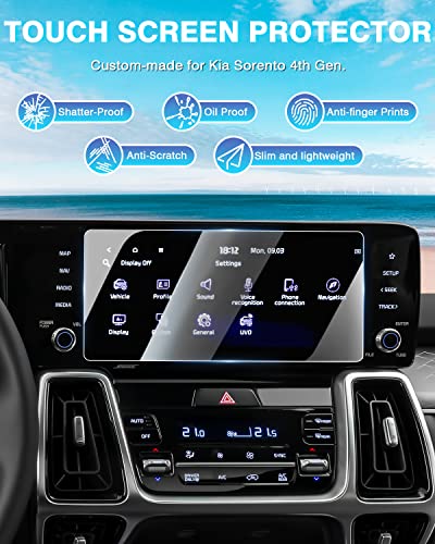 Karltys 2pc Screen Protector Kia Sorento 2021~2023 10.25 inch (S, EX, SX, SX Prestige, SX Prestige X-Line)[No Glare & Fingerprint] Tempered Glass Kia Sorento Accessories - size: 10.25"Kia Sorento 2021~2023