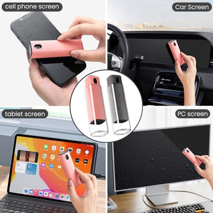 CUIUD Screen Cleaner Kit 4 Pcs, Two in One Screen Cleaner Spray and Wipe, Touchscreen Mist Cleaner Spray Bottle for Phone/Laptop/Tablet/TV/Monitor/Car Screens - color: 4 Pcs(Grey+Pink+Blue+Purple)