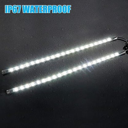 2-in-1 Under Hood LED Light Kit, Waterproof 12V Car LED Light Bar Car Underhood Work Lights with Automatic On/Off, 2pcs 36cm/14.17in 21LEDs Light Strip Kit, Universal Fits Any Vehicle