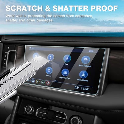 Karltys [Upgrade] 2021~2024 GMC Yukon Denali/Denali Ultimate 10.2-Inch Screen Protector [No Glare & Fingerprint] for Touchscreen Tempered Glass Display Protective Film - size: 2021-2024 GMC Yukon Denali/Denali Ultimate