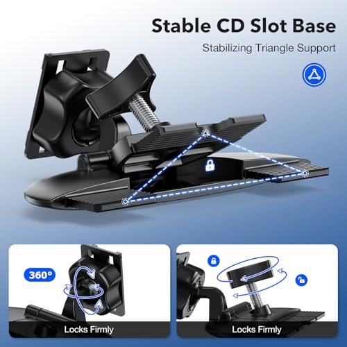 CD Slot CarPlay Screen Mount for 7–10.5" Displays, Stable Anti-Vibration Holder for CarPlay & Android Auto Screens, Wide Compatibility, Secure and Easy Installation