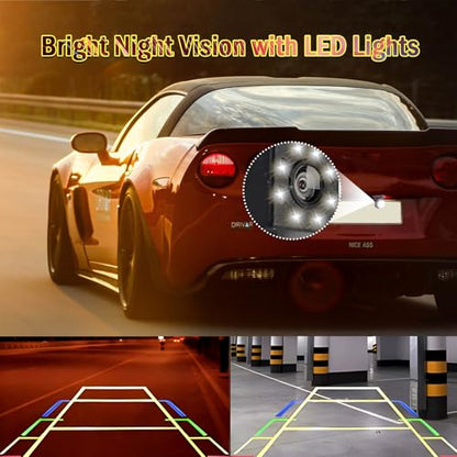 Universal Backup Camera, License Plate Mount, 480P, 8-LED Night Vision - size: 8 LED