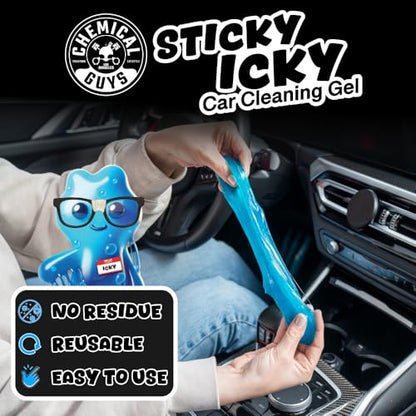 Chemical Guys, Sticky Icky Car Cleaning Gel, Green Apple, 4 Pk - size: 3.5 Ounce (Pack of 4), style: Green Apple