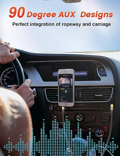VANAUX Aux Cable for Car, 90 Degree Right Angle Auxiliary Cable Stereo Aux Jack to Jack Cord Compatible for Mp3 Player, Car Stereos, Smartphone, Speakers, Headphone and More(25ft/8m) - size: 26 ft