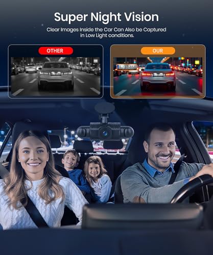 Rimoody 4-Channel 360° Dash Cam, 1080P Full HD Car DVR WiFi App Control