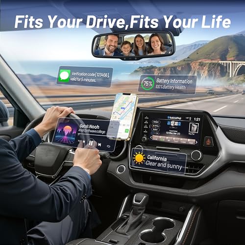 Phone Mount for Toyota Highlander 2020-2025 (8" Screen ONLY, L/LE/XLE), MagSafe Car Mount Charger, Magnetic Phone Holder, 15W Wireless Charging, 360° & Hands-Free, 2023 2024 Highlander Accessories - size: Toyota Highlander | 2020-2025