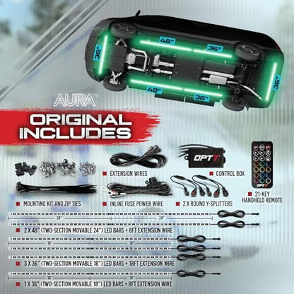 OPT7 Aura RGB Aluminum RV LED Underglow Lights with Remote Control, 12V - size: 3. RV Class B & B+