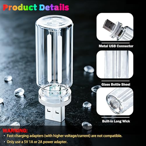 4 PCS USB Touch Dimmable Retro Glass Bottle Car Night Light - color: 1Red&1Blue&1Purple&Pink