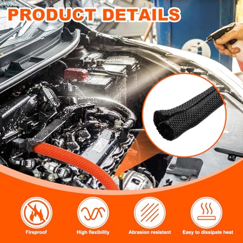 MECCANIXITY Braided Wire Loom, 20ft(6 m) - 1 1/8"(29mm) Wire Split Braided Cable Management Sleeve Automotive Woven Mesh Split Loom Tubing for Multi-Cable Management, Black - color: Black, size: 20ft(6 m) - 1 1/8"(29mm)
