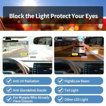 Sun Visor Extender – Sun Blocker for Car – Anti Glare Non-Polarized Car Visor Extender – Glare Guard Car Visor Extension for Night Driving, Universal Angle Adjustable UV 400 Protector