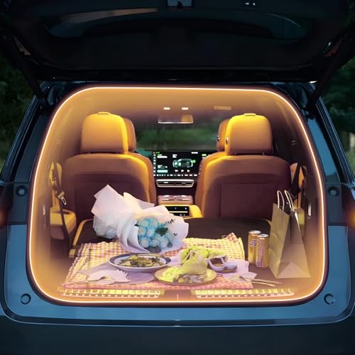 HOLDCY Car Trunk Cargo LED Strip Light, 12V Warm Yellow 3500K, 118.11in - color: Warm Yellow/3500K, size: 118.11 inches