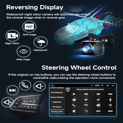 PHEZEN 7 inch Touchscreen Car Stereo for Dodge Dakota 2005-2011, Android 13 Double Din Car Radio with Carplay & Android Auto in-Dash Navigation BT Mirror Link WiFi Backup Camera 2+32G - style: 2+32GB