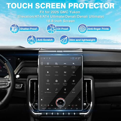 Karltys Upgrade Screen Protector 2025 2026 GMC Yukon 16.8-Inch [No Glare & Fingerprint] for Touchscreen Cover - size: 2025 2026 GMC Yukon