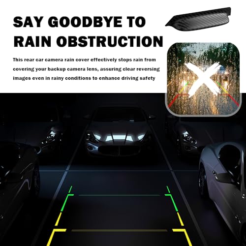 2PCS Backup Camera Rain Shield,Carbon Fiber Backup Camera for Car Anti-Rain Cover for Clear Rear View,Universal Reverse Cameras for Car Rain Cover Fits Cars/SUVs/Trucks (Black/2PCS) - color: Black/2PCS