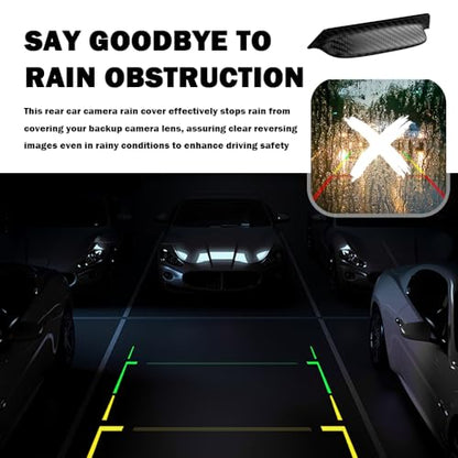 2PCS Backup Camera Rain Shield,Carbon Fiber Backup Camera for Car Anti-Rain Cover for Clear Rear View,Universal Reverse Cameras for Car Rain Cover Fits Cars/SUVs/Trucks (Black/2PCS) - color: Black/2PCS