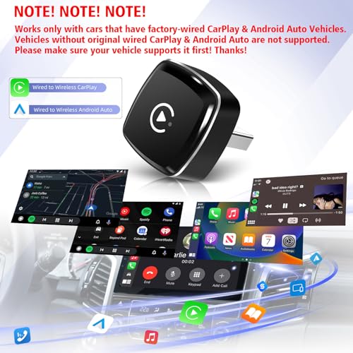 Wireless CarPlay Adapter for iPhone, 2 in 1 Android Auto Wireless Adapter - style: RM-KPL083