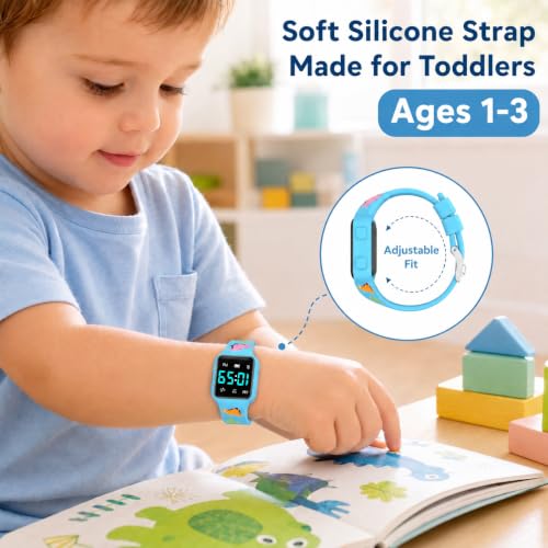 BEN NEVIS Potty Training Watch, Digital Toddler Watch with Countdown/Music/Alarm Clocks/Vibration Reminder and Waterproof, Remind Toddler to Go to The Toilet - color: 03-DinosaurWorld