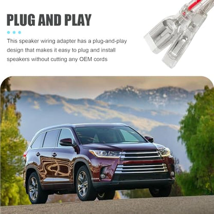MLY 4 PCS Car Door Speaker Wiring Harness Adapter, Plug and Play with 2-Pin Copper Terminals, Compatible with Mitsubishi Subaru Aftermarket Door Speakers & Radios (White